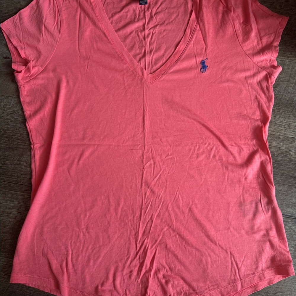 Ralph Lauren Women's Coral V-Neck Top